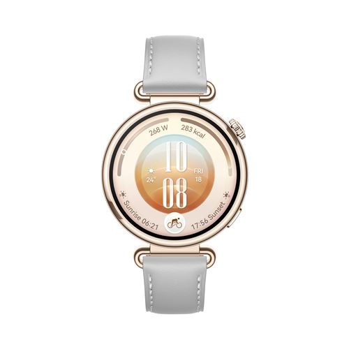 Montre connectée Huawei Watch GT 7 41 mm Bluetooth acier inoxydable doré avec bracelet en cuir composite Gris État correct Huawei reconditionné disponible sur Fnac