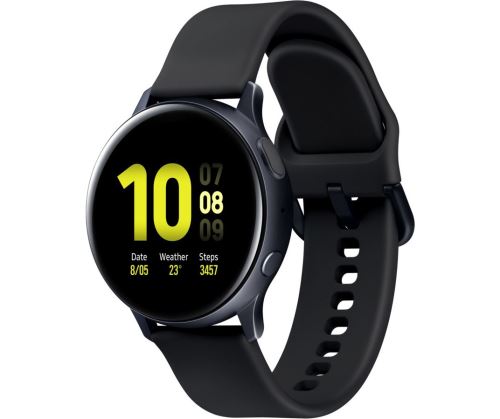 Montre connectée Samsung Galaxy Watch Active2 40 mm Boîtier Aluminium Bracelet en silicone Noir Carbone État correct Samsung reconditionné disponible sur Fnac