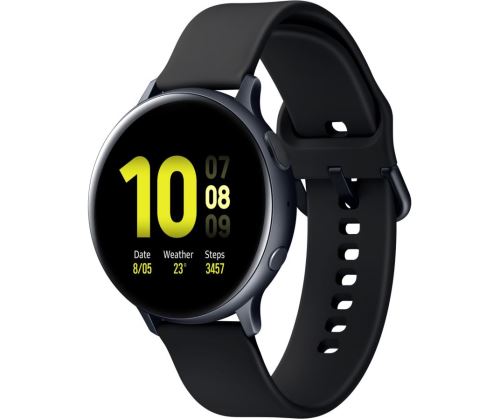 Montre connectée Samsung Galaxy Watch Active2 44 mm Boîtier Aluminium Bracelet en silicone Noir Carbone État correct Samsung reconditionné disponible sur Fnac