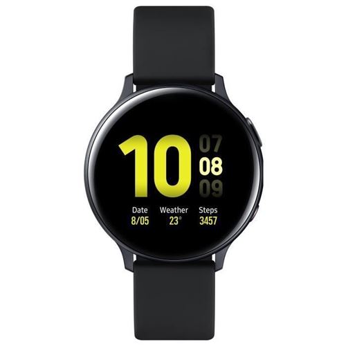 Montre connectée Samsung Galaxy Watch Active2 4G 44 mm Boîtier Aluminium Bracelet en silicone Noir carbone État correct Samsung reconditionné disponible sur Fnac