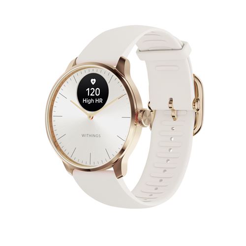 Montre connectée Withings ScanWatch Light 37 mm Blanc et Or État correct Withings reconditionné disponible sur Fnac