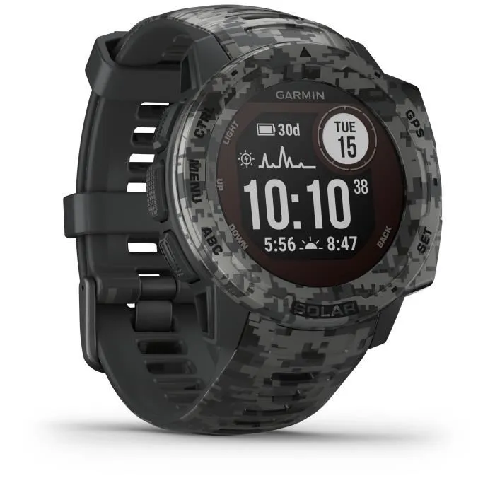 Acheter Montre GPS solaire robuste - GARMIN - Instinct Solar - Camo Edition - Graphite Camo - Ecran à deux fenêtres 09 x 09 (23 x 23 refurbished - 208,05 € Montre GPS solaire robuste - GARMIN - Instinct Solar - Camo Edition - Graphite Camo - Ecran à deux fenêtres 09 x 09 (23 x 23 refurbished reconditionné disponible sur Cdiscount Seconde Vie
