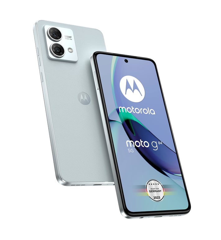 Moto G84 (5G) 256 Go Bleu (Marshmallow Blue), Débloqué - Bon état Bon état Motorola reconditionné disponible sur Pixmania