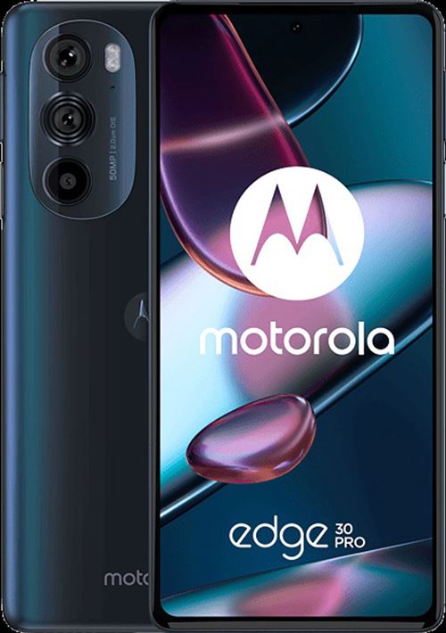 Motorola Edge 30 Pro - 5G smartphone - double SIM - RAM 12 Go / Mémoire interne 256 Go - écran OLED - 6.7" - 2400 x 1080 pixels (144 Hz) - 3 x caméras arrière 50 MP, 50 MP, 2 MP - front camera 60 MP - bleu cosmos État correct Motorola reconditionné disponible sur Fnac
