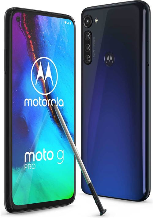Motorola Moto G Pro - Android One - 4G smartphone - double SIM - RAM 4 Go / Mémoire interne 128 Go - microSD slot - Écran LCD - 6.4" - 2300 x 1080 pixels - 3 x caméras arrière 48 MP, 2 MP, 16 MP - front camera 16 MP - indigo mystique Occasion Motorola reconditionné disponible sur Fnac | Dero