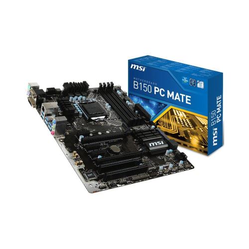 MSI B150 PC MATE - Carte-mère - ATX - LGA1151 Socket - B150 Chipset - USB 3.1 Gen 1 - Gigabit LAN - carte graphique embarquée (unité centrale requise) - audio HD (8 canaux) État correct MSI reconditionné disponible sur Fnac
