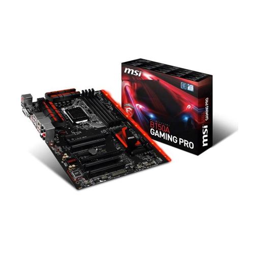 MSI B150A GAMING PRO - Carte-mère - ATX - LGA1151 Socket - B150 Chipset - USB 3.1 Gen 1, USB 3.1 Gen 2 - Gigabit LAN - carte graphique embarquée (unité centrale requise) - audio HD (8 canaux) État correct MSI reconditionné disponible sur Fnac