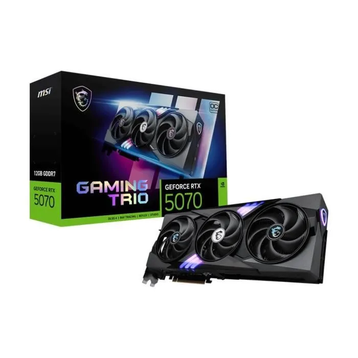 MSI - Carte graphique interne - GeForce RTX 5070 12G GAMING TRIO OC Reconditionné - 799,00 € MSI - Carte graphique interne - GeForce RTX 5070 12G GAMING TRIO OC Reconditionné MSI reconditionné disponible sur Cdiscount Seconde Vie
