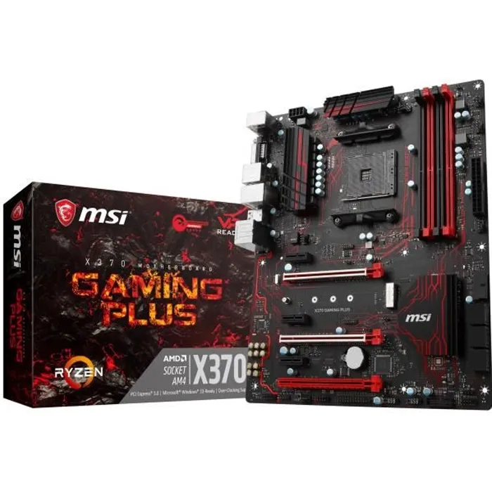 MSI Carte mère AMD® X370 GAMING PLUS - Socket AM4 - DDR4 - 3200+ (OC) MHz Reconditionné - 111,87 € MSI Carte mère AMD® X370 GAMING PLUS - Socket AM4 - DDR4 - 3200+ (OC) MHz Reconditionné MSI reconditionné disponible sur Cdiscount Seconde Vie