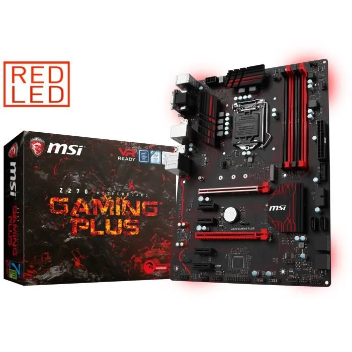 MSI Carte mère Z270 GAMING PLUS - Socket LGA 1151 - DDR4 - 3866+ (OC) MHz - RED LED - Z270 GAMING PLUS Reconditionné - 99,00 € MSI Carte mère Z270 GAMING PLUS - Socket LGA 1151 - DDR4 - 3866+ (OC) MHz - RED LED - Z270 GAMING PLUS Reconditionné MSI reconditionné disponible sur Cdiscount Seconde Vie
