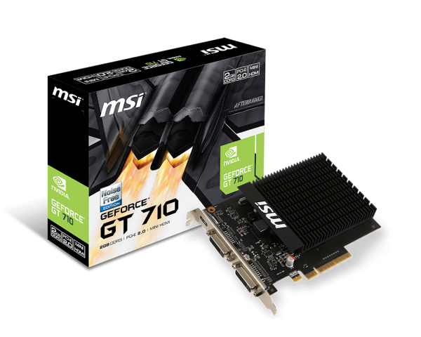 MSI GT 710 2GD3H H2D NVIDIA GeForce GT 710 2 Go GDDR3 - Excellent état Parfait état MSI reconditionné disponible sur Pixmania