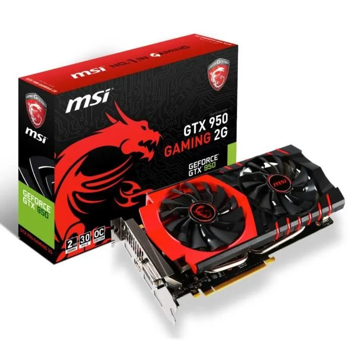 MSI GTX 950 GAMING 2G Reconditionné - 85,00 € MSI GTX 950 GAMING 2G Reconditionné MSI reconditionné disponible sur Cdiscount Seconde Vie | Dero