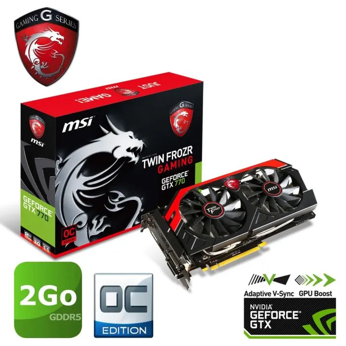 MSI GTX770 Twin Frozr OC Gaming 2Go Reconditionné - 75,00 € MSI GTX770 Twin Frozr OC Gaming 2Go Reconditionné MSI reconditionné disponible sur Cdiscount Seconde Vie