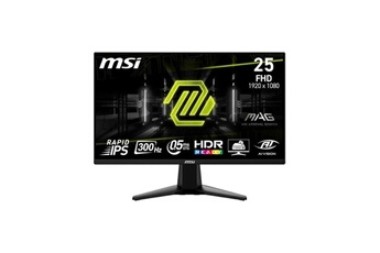MSI MAG 255XF - Ecran LED - jeux - 25" (24.5" visualisable) - 1920 x 1080 Full HD (1080p) @ 300 Hz - Fast IPS - 250 cd/m² - 1000:1 - 0.5 ms - 2xHDMI, Bon état N/A reconditionné disponible sur Darty