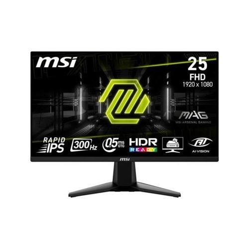 MSI MAG 255XF - Écran LED - jeux - 25" (24.5" visualisable) - 1920 x 1080 Full HD (1080p) @ 300 Hz - Fast IPS - 250 cd/m² - 1000:1 - 0.5 ms - 2xHDMI, DisplayPort - noir métallisé État correct reconditionné disponible sur Fnac