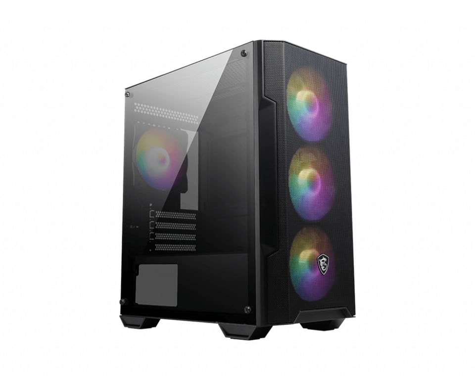 MSI MAG Forge M100A Micro Tower Noir, Transparent - Très bon état Très bon état MSI reconditionné disponible sur Pixmania