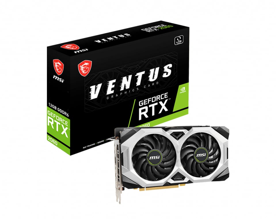 MSI VENTUS GEFORCE RTX 2060 12G carte graphique NVIDIA 12 Go GDDR6 - Excellent état Parfait état MSI reconditionné disponible sur Pixmania