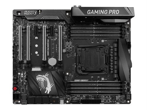MSI X99A GAMING PRO CARBON - Carte-mère - ATX - Socket LGA2011-v3 - X99 Chipset - USB 3.1 Gen 1, USB-C Gen2, USB 3.1 Gen 2, USB-C Gen1 - Gigabit LAN - audio HD (8 canaux) État correct MSI reconditionné disponible sur Fnac