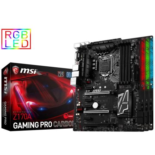MSI Z170A GAMING PRO CARBON - Carte-mère - ATX - LGA1151 Socket - Z170 Chipset - USB 3.1 Gen 1, USB-C Gen2, USB 3.1 Gen 2 - Gigabit LAN - carte graphique embarquée (unité centrale requise) - audio HD (8 canaux) Occasion MSI reconditionné disponible sur Fnac | Dero