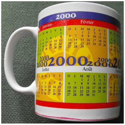 Mug Faïence Calendrier 2000 Bon état reconditionné disponible sur Rakuten
