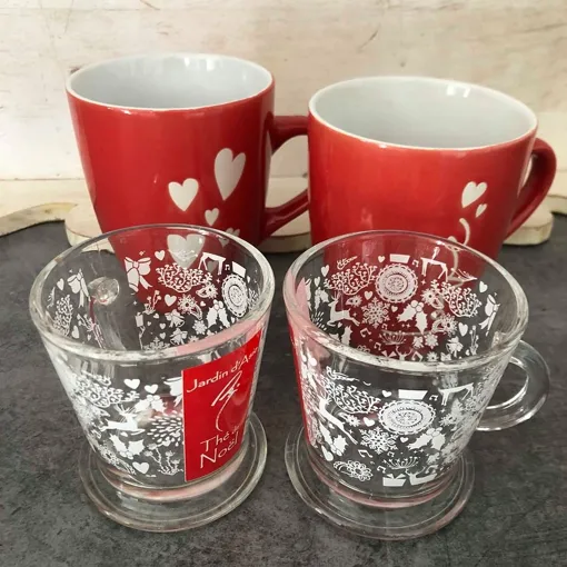 Mug Tasse The Cafe Lot De 4 Rouge Coeur Love occasion reconditionné disponible sur Rakuten