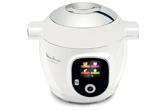 Multicuiseur Cookeo CE854110 Intelligent 6 L 80 recettes Application MyMoulinex Ecran intuitif Blanc 1600 W Très bon état Moulinex reconditionné disponible sur Darty