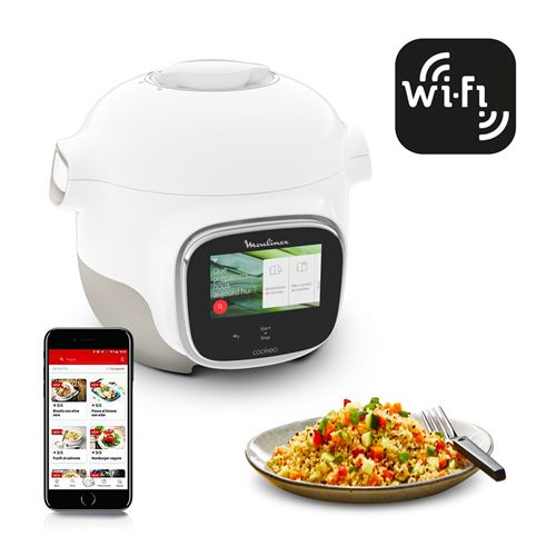 Multicuiseur intelligent Moulinex Cookeo Touch WiFi Mini CE922110 900 W Blanc État correct Moulinex reconditionné disponible sur Fnac