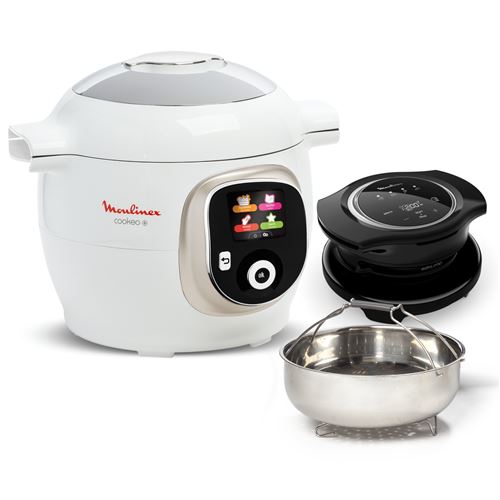 Multicuiseur Moulinex Cookeo+ 6L 180 recettes, 6 modes de cuisson + Accessoire Extra Crisp - Blanc CE85XA État correct Moulinex reconditionné disponible sur Fnac