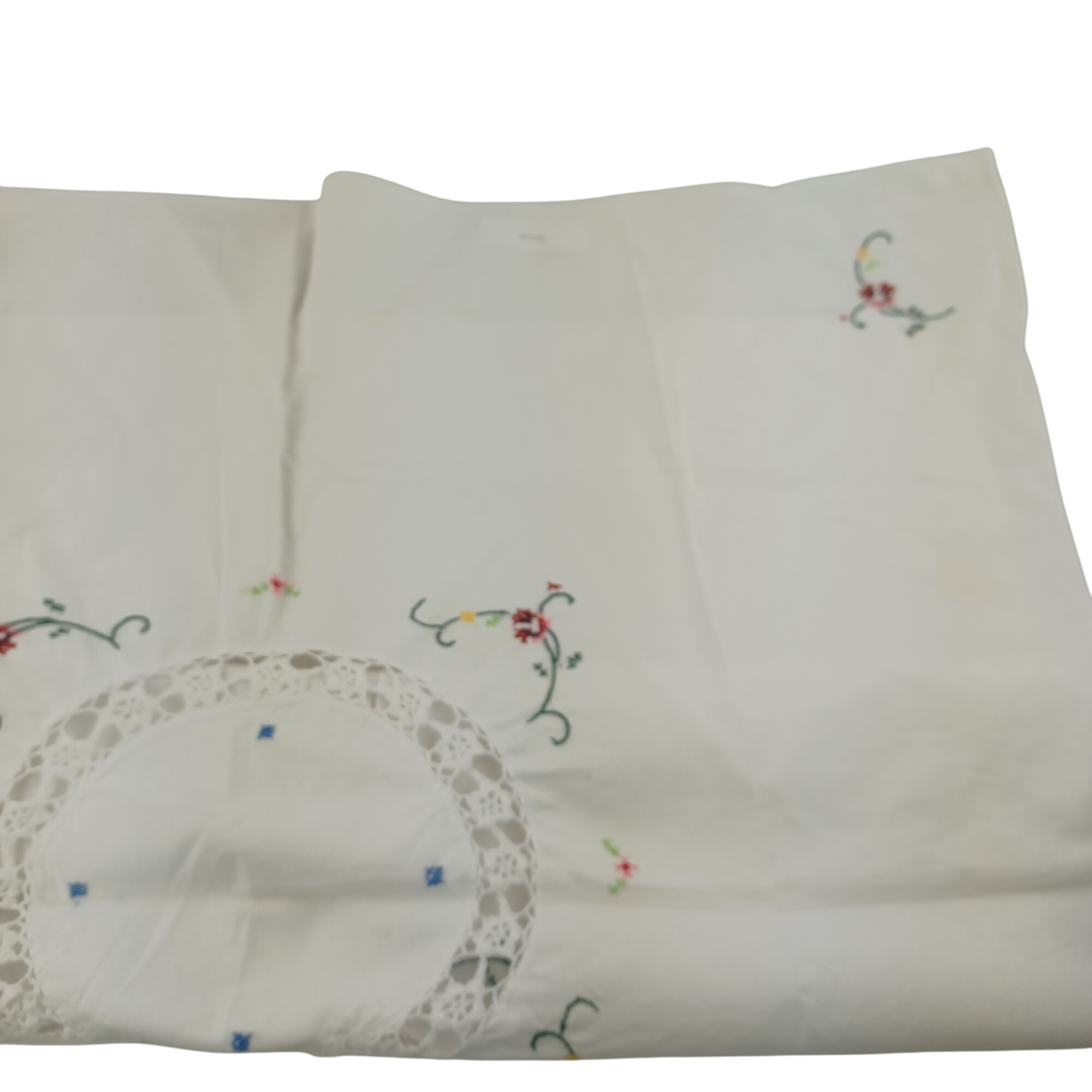 Acheter Nappe carrée ancienne brodée de Fleurs roses et rouges en Lin ajouré 80×80 cm Très bon état - 12,50 € Nappe carrée ancienne brodée de Fleurs roses et rouges en Lin ajouré 80×80 cm Très bon état reconditionné disponible sur Label Emmaüs
