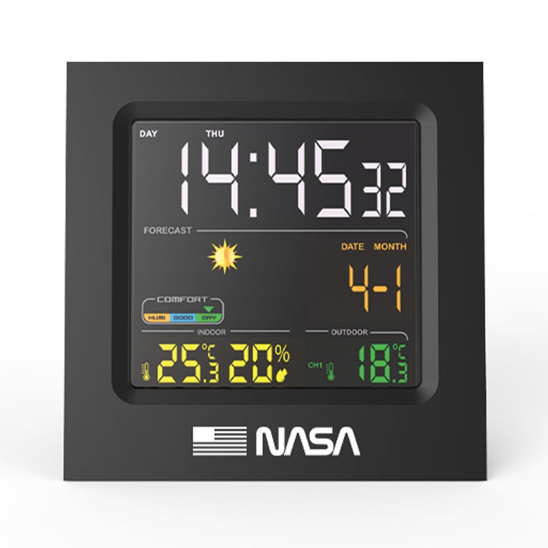 Acheter NASA WS300 - Station Météo, Ecran LCD 4.3, Piles AAA, Fonctions Calendrier/Horloge/Alarme - Noir - Excellent état Parfait état - 20,99 € NASA WS300 - Station Météo, Ecran LCD 4.3, Piles AAA, Fonctions Calendrier/Horloge/Alarme - Noir - Excellent état Parfait état NASA reconditionné disponible sur Pixmania