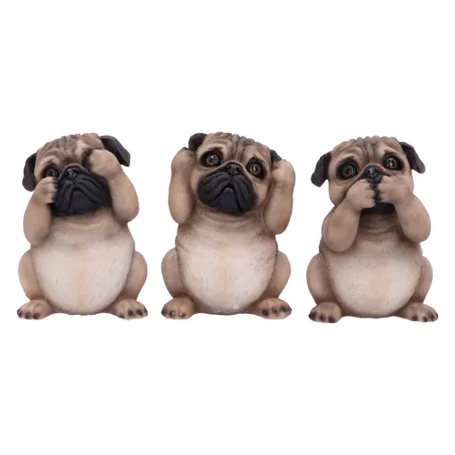 Nemesis Now - Les trois carlins sages - Figurines de chiens de décoration 8.5cm occasion reconditionné disponible sur Rakuten