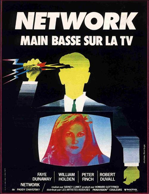 Network, main basse sur la télévision - 1977 - Faye Dunaway, William Holden - 40x60cm - Affiche de cinéma originale pliée État correct reconditionné disponible sur Fnac