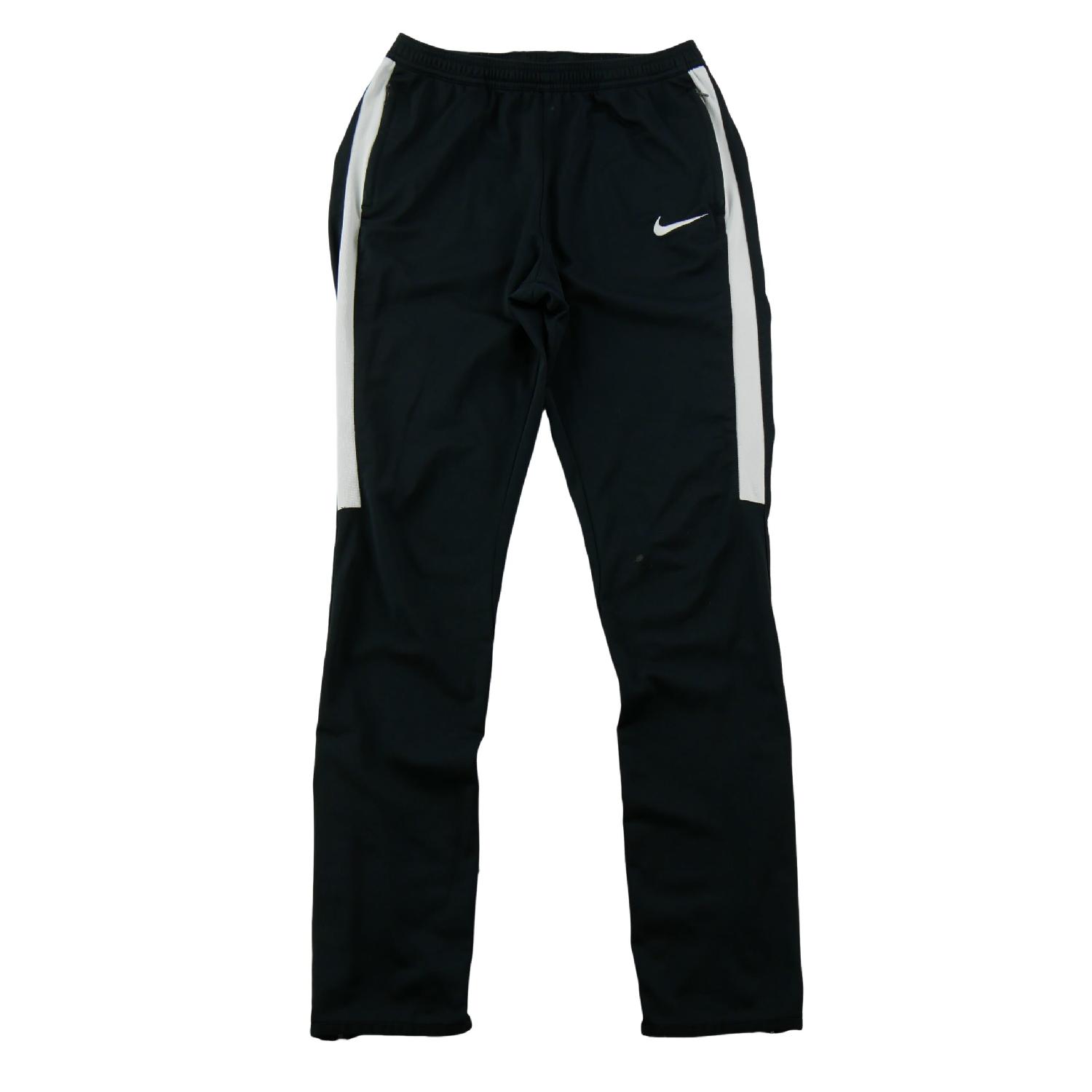 Nike Jogging Dri-FIT Bandes latérales blanches Bas zippés Coupe droite Homme Taille M Noir Très bon état Nike reconditionné disponible sur Sporteed