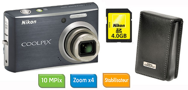 Nikon CoolPix S610 Gris Anthracite + Etui Noir + Carte SDHC 4 Go État correct Nikon reconditionné disponible sur Fnac | Dero