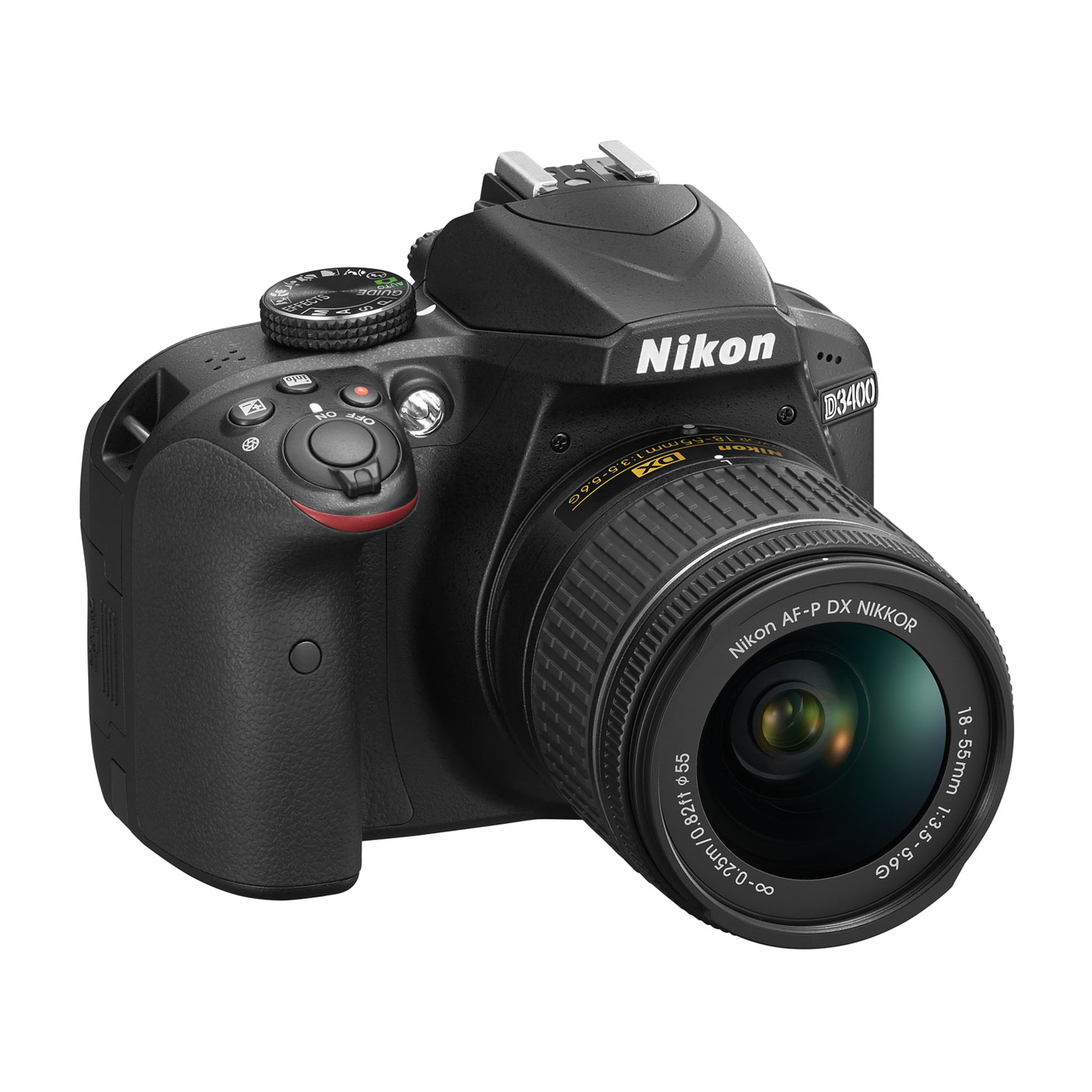 Nikon D3400 DX + 18-55mm Kit d'appareil-photo SLR 24,2 MP CMOS 6000 x 4000 pixels Noir - Très bon état Très bon état Nikon reconditionné disponible sur Pixmania