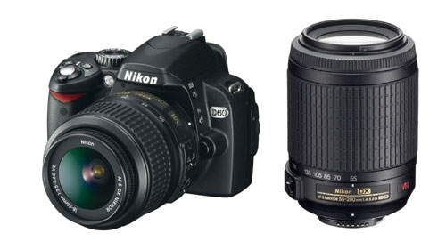 Nikon D60 + 2 Obj. Nikon VR : 18 - 55 mm + 55 - 200 mm État correct Nikon reconditionné disponible sur Fnac