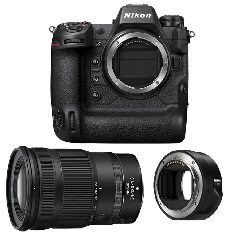 NIKON Z9 + Objectif Z 24-120mm f/4 S + Adaptateur FTZ II - Très bon état Très bon état Nikon reconditionné disponible sur Pixmania