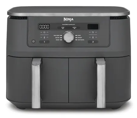 Ninja DZ400EU friteuse Double 9,5 L Autonome 2470 W Friteuse d'air chaud Gris - Excellent état Parfait état Ninja reconditionné disponible sur Pixmania