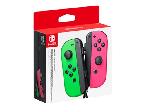 NINTENDO Joy-Con (L)/(R) - Manette de jeu - sans fil - vert fluo, rose néon (pack de 2) - pour Nintendo Switch État correct Nintendo reconditionné disponible sur Fnac