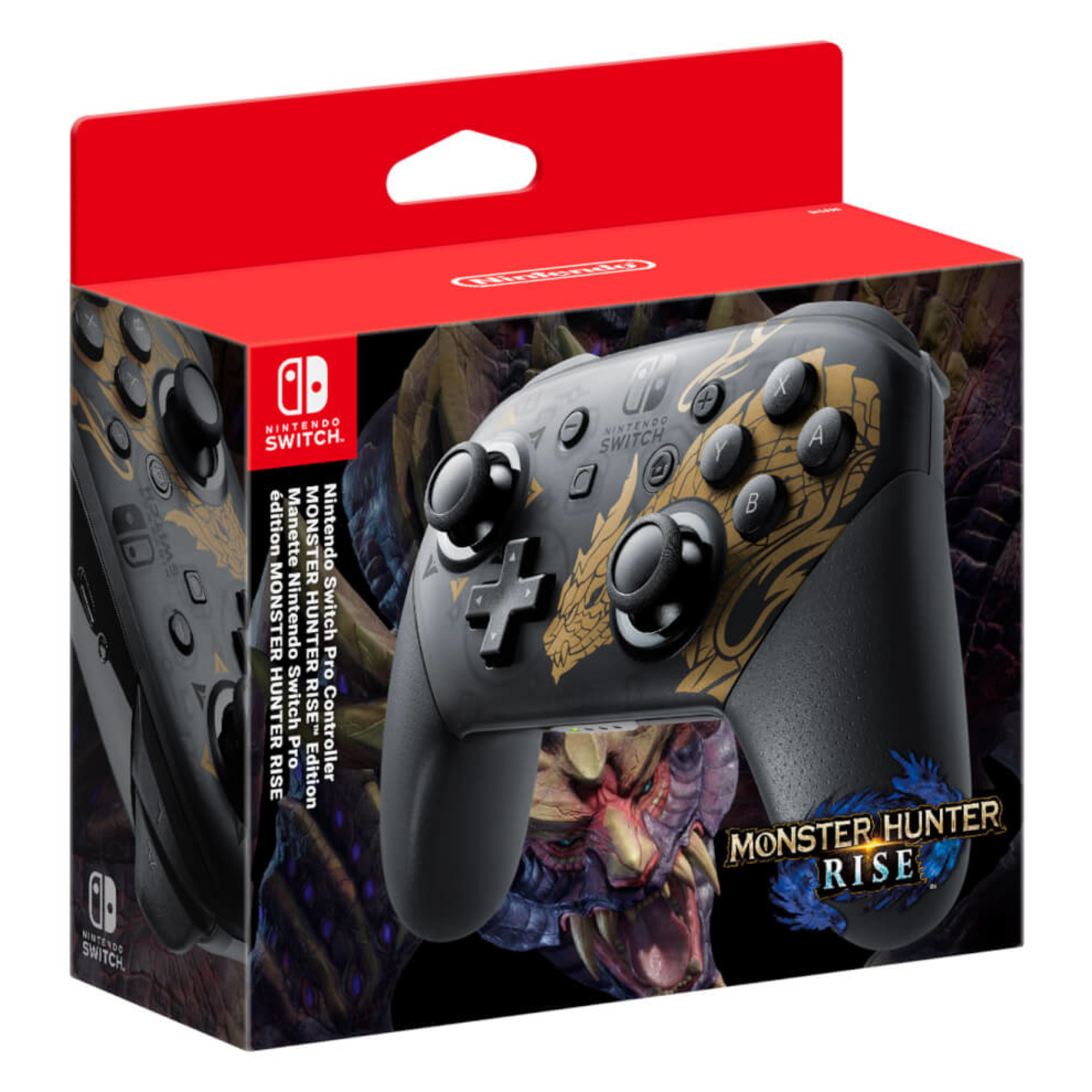 Nintendo Pro Controller Monster Hunter Rise Edition Noir, Or Bluetooth Manette de jeu Analogique/Numérique Nintendo Switch - Excellent état Parfait état Nintendo reconditionné photo 3 | Dero