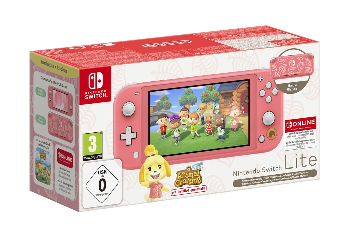Nintendo Switch Lite Animal Crossing: New Horizons Isabelle Aloha Edition console de jeux portables 14 cm (5.5 ) 32 Go Écran tactile Wifi Corail - Très bon état Très bon état reconditionné disponible sur Pixmania
