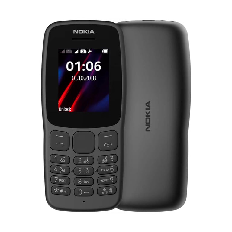 Nokia 106 (2018) 2G Noir (Black) Double SIM - Très bon état Très bon état reconditionné disponible sur Pixmania