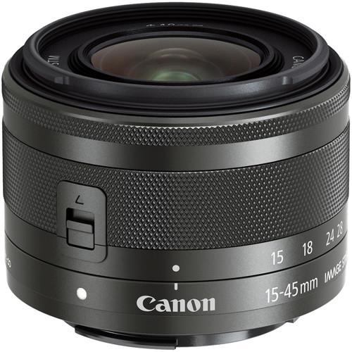 Objectif hybride Canon EF-M 15-45mm f/3.5-6.3 IS STM noir État correct reconditionné disponible sur Fnac