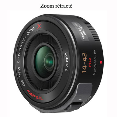 Objectif hybride Panasonic Lumix GX Vario PZ 14-42mm f/3.5-5.6 ASPH Power OIS noir État correct reconditionné disponible sur Fnac