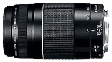 Objectif reflex Canon EF 75-300mm f/4,0-5,6 III noir État correct Canon reconditionné disponible sur Fnac