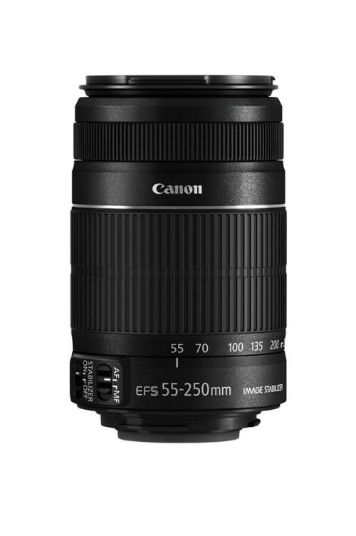 Objectif reflex Canon EF-S STM 55-250 mm F/4-5.6 IS Noir État correct reconditionné disponible sur Fnac