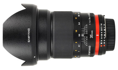 Objectif reflex Samyang 35 mm f/1.4 AS UMC; Monture Sony Alpha État correct Samyang reconditionné disponible sur Fnac