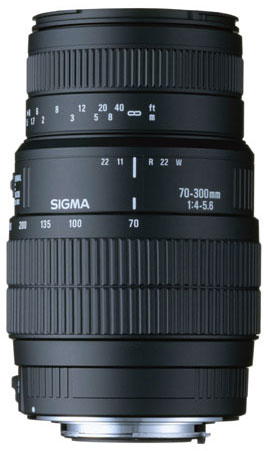 Objectif reflex Sigma DG 70 - 300 mm f/4 - 5.6 Macro, Monture Canon État correct Sigma reconditionné disponible sur Fnac