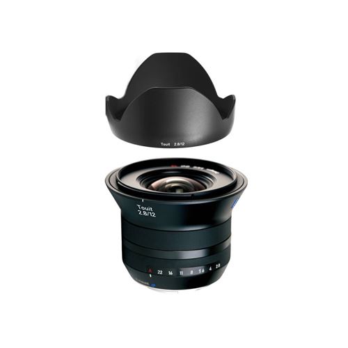 Objectif Touit T* 12mm f/2,8 compatible avec FUJI X + paresoleil État correct Zeiss reconditionné disponible sur Fnac