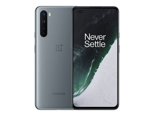OnePlus Nord - 5G smartphone - double SIM - RAM 12 Go / Mémoire interne 256 Go - OLED display - 6.44"" - 2400 x 1080 pixels (90 Hz) - 4x caméras arrière 48 MP, 8 MP, 5 MP, 2 MP - 2x front cameras 32 MP, 8 MP État correct N/A reconditionné disponible sur Fnac